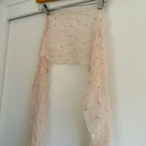 NWT BAYAA Silk Scarf, Pink Embellished